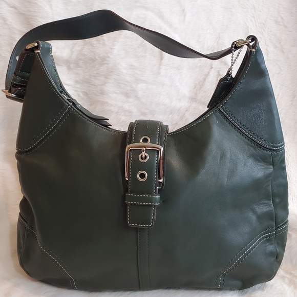 Coach Handbags - Coach Hamilton Hobo Forest Green Bag F12801